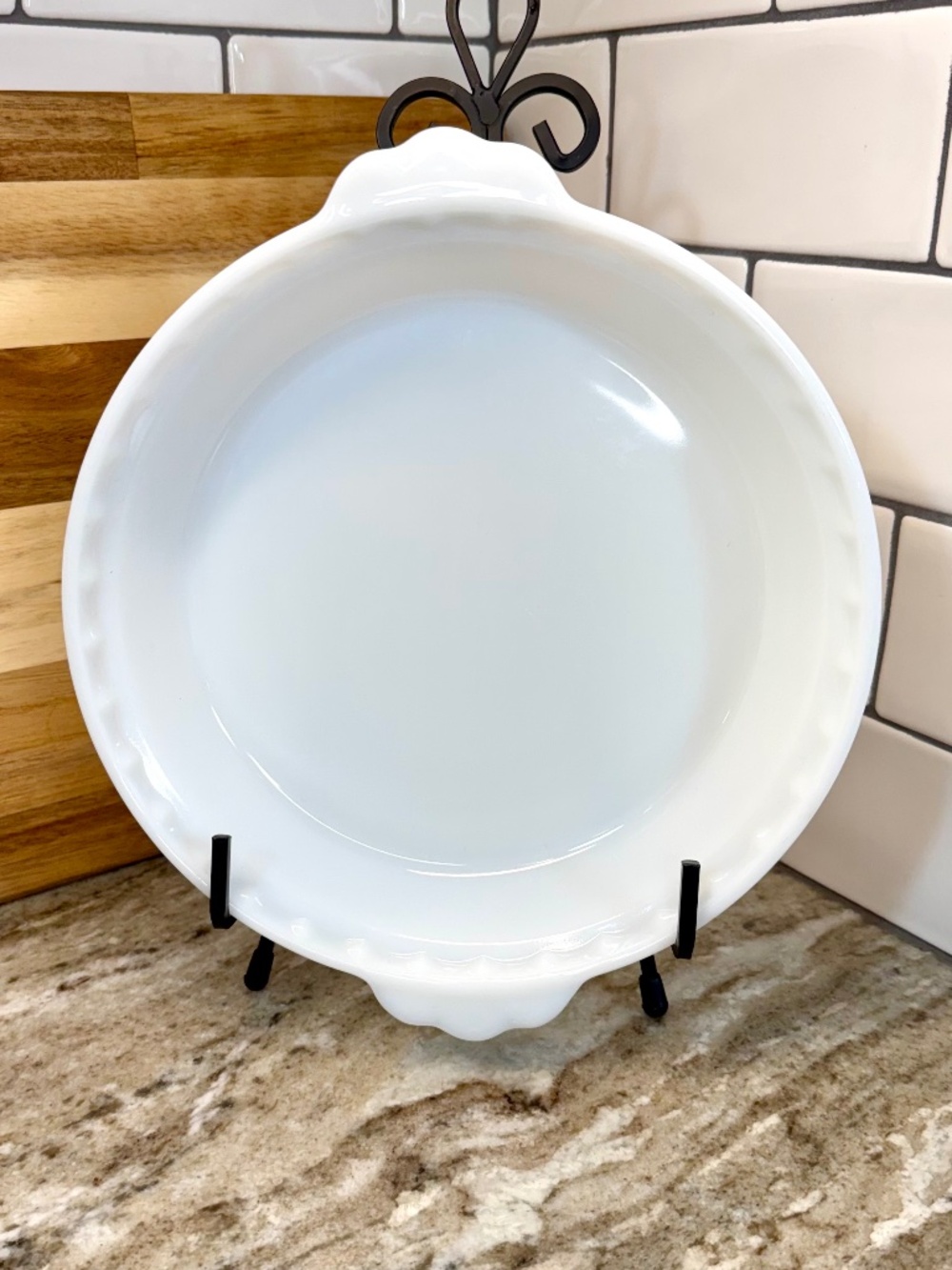 Pyrex White Collection Opal Glass Pie Plate #228 🥧 8.5” Fluted Edge Vintage